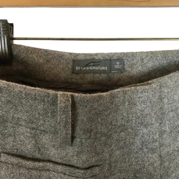 Womens Size 10 10x33 1/2 LL Bean Gray Pure Wool Boot Cut Flannel Trouser Pants - Picture 3 of 3